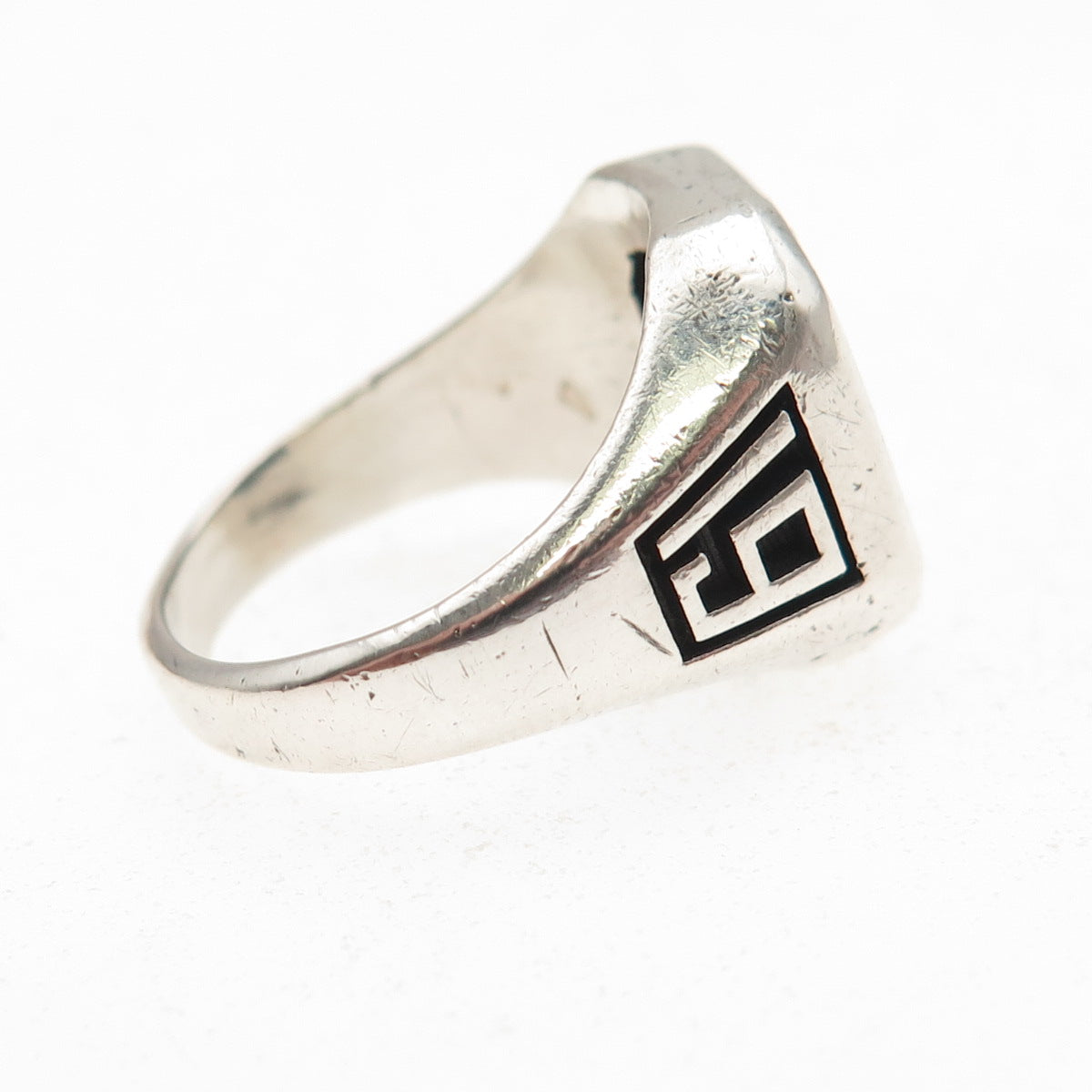 925 Sterling Silver Vintage 1988 Real Black Onyx CSH School Ring Size 6.5