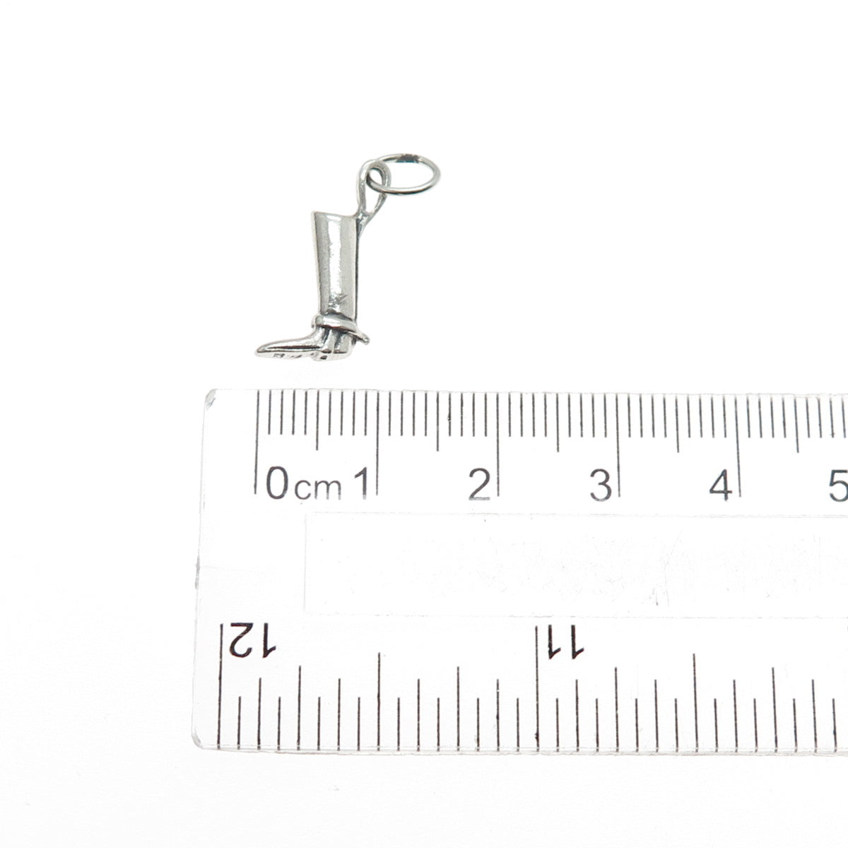 925 Sterling Silver Vintage Horse Riding Boot Oxidized Mini Charm Pendant