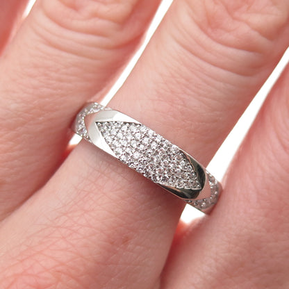 925 Sterling Silver Round-Cut C Z Band Ring Size 9.25