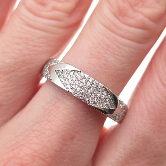 925 Sterling Silver Round-Cut C Z Band Ring Size 9.25
