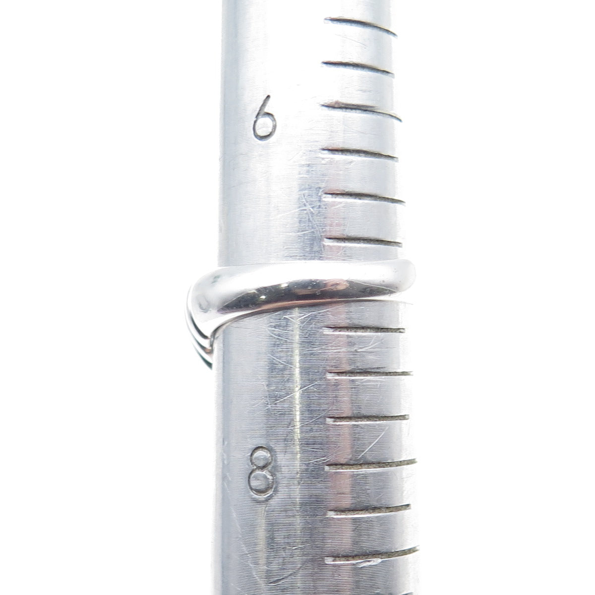 925 Sterling Silver Vintage Real Blue Topaz Modernist Bypass Ring Size 7