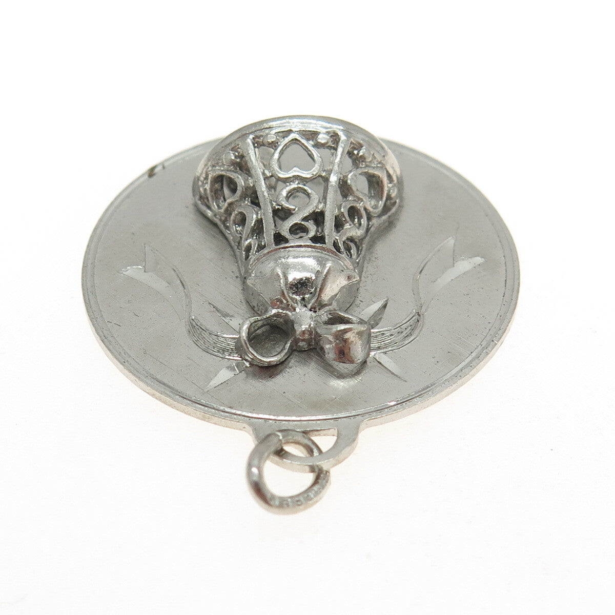 B. A. BALLOU & CO. 925 Sterling Silver Vintage Bell Round Pendant