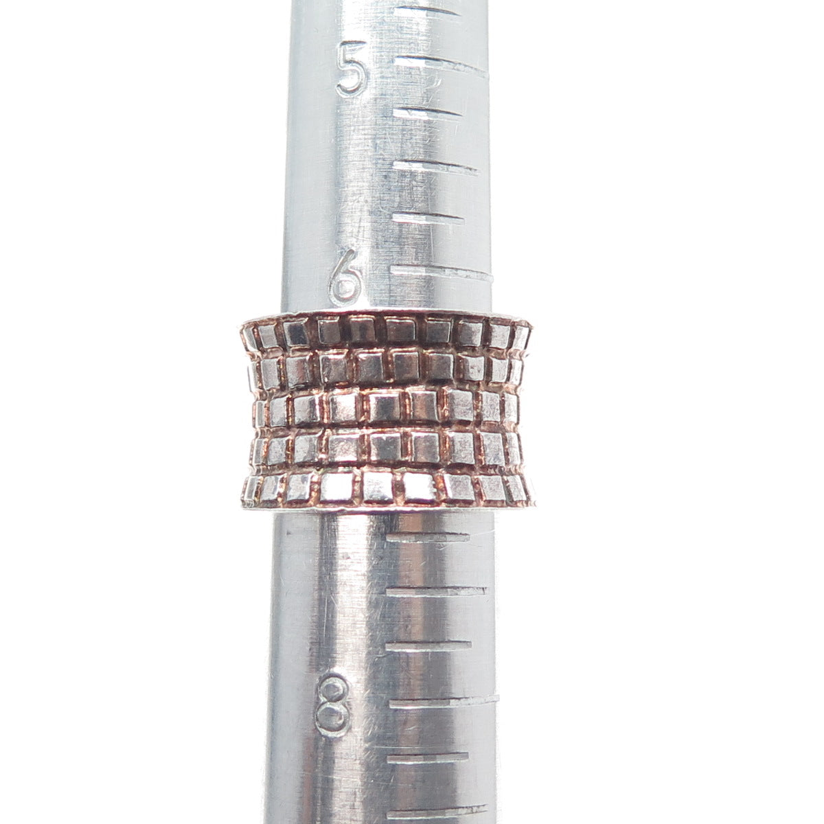 BOMA 925 Sterling Silver Vintage Geometric Oxidized Cigar Band Ring Size 7