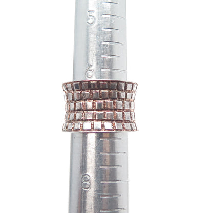 BOMA 925 Sterling Silver Vintage Geometric Oxidized Cigar Band Ring Size 7