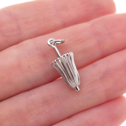 Art's Elegance 925 Sterling Silver Vintage Umbrella Oxidized 3D Charm Pendant