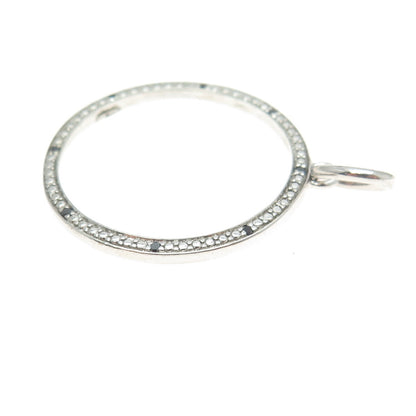 925 Sterling Silver Real Round-Cut Black Diamond Circle of Life Pendant