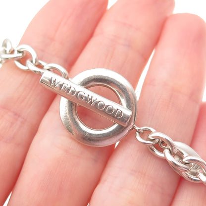 Wedgwood 925 Sterling Silver Vintage Cable Link Bracelet 6.75"