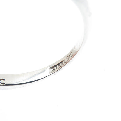 SILVER CLOUD 925 Sterling Vintage Real Round-Cut Sapphire Stackable Ring Size 6