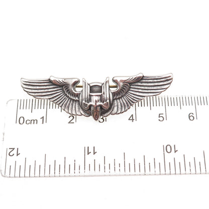 925 Sterling Silver Antique WWII US Army Air Force Aerial Gunner Pin Brooch