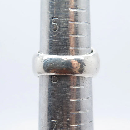 925 Sterling Silver Vintage Ribbed Domed Ring Size 6