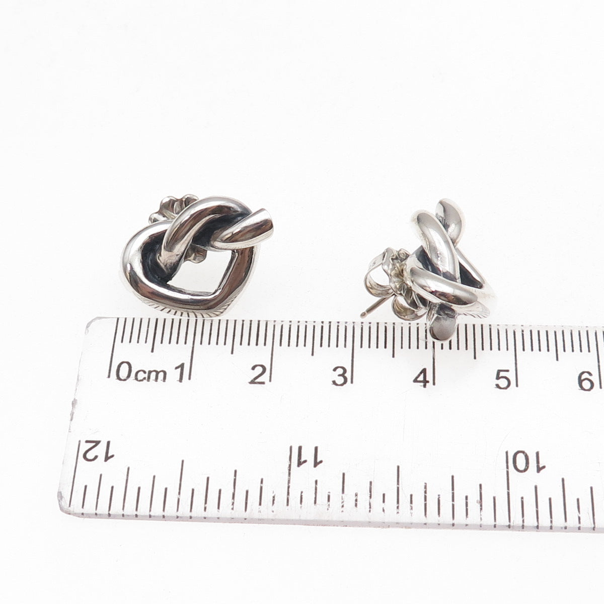 Metropolitan Museum of Art Sterling 14K Gold Posts Vintage Heart Knot Earrings
