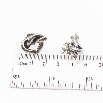 Metropolitan Museum of Art Sterling 14K Gold Posts Vintage Heart Knot Earrings