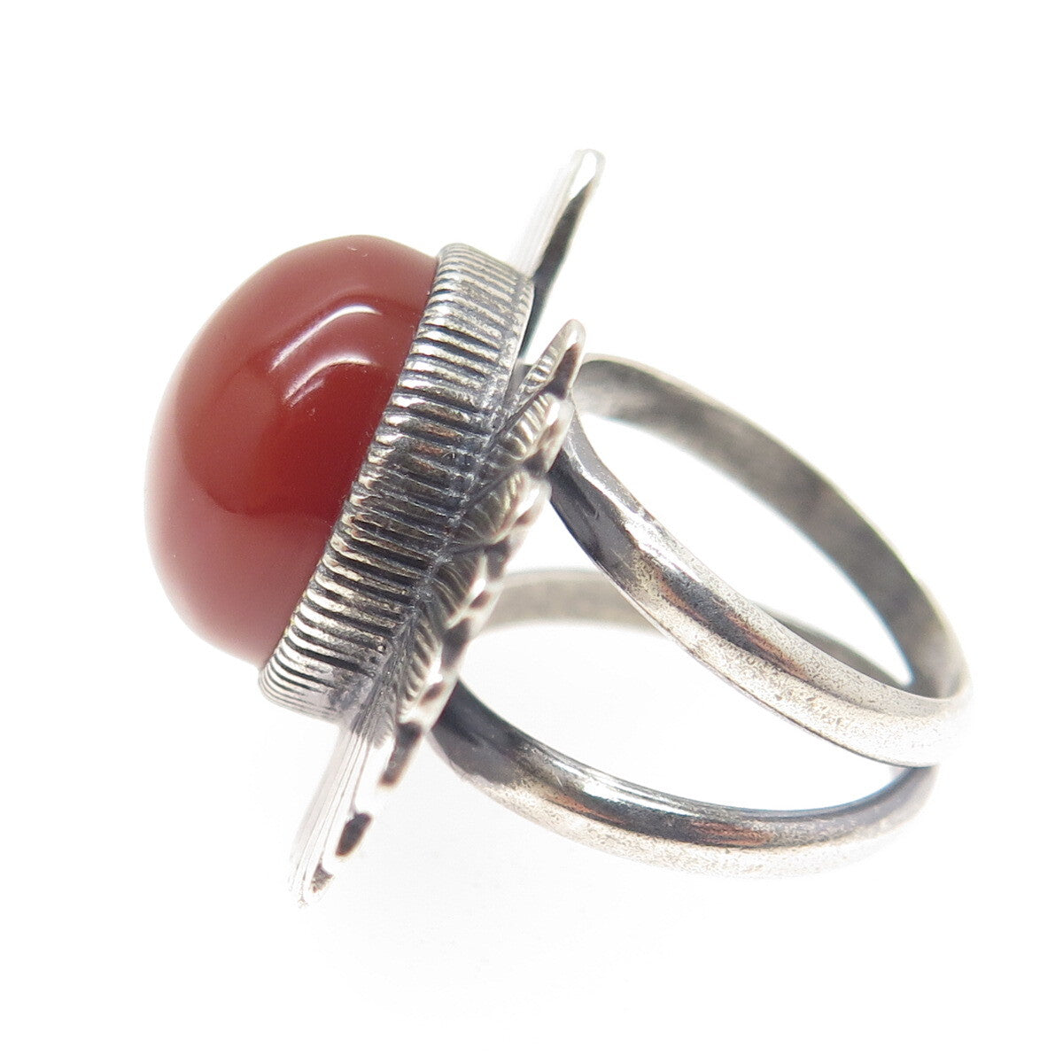 JAY KING DESERT ROSE 925 Sterling Silver Vintage Real Carnelian Ring Size 5.25