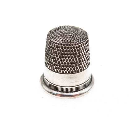 Waite Thresher 925 Sterling Silver Antique Art Deco Sewing Thimble Size 7