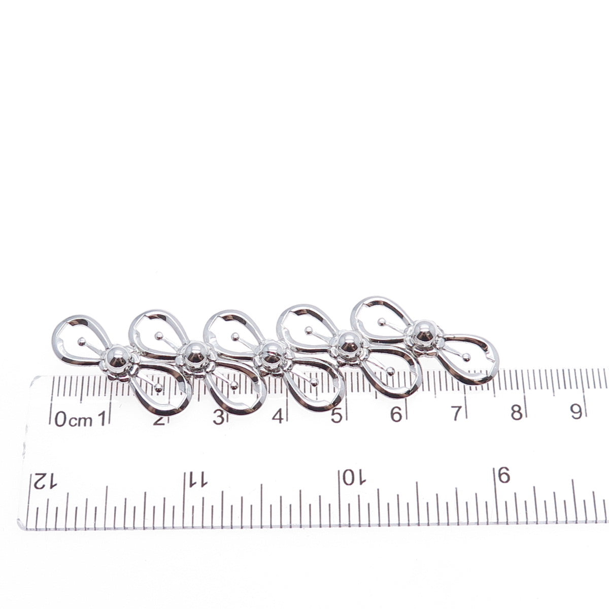 AMCO 925 Sterling Silver Vintage Flower Blossom Infinity Link Pin Brooch