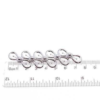 AMCO 925 Sterling Silver Vintage Flower Blossom Infinity Link Pin Brooch