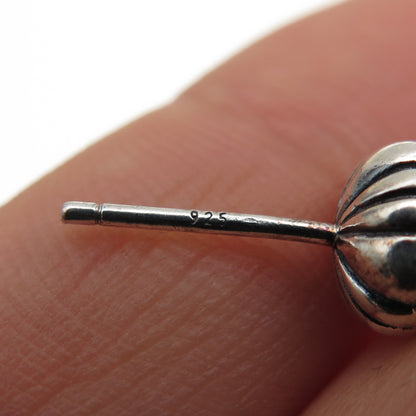 925 Sterling Silver Purple Glass Oxidized Stud Earrings