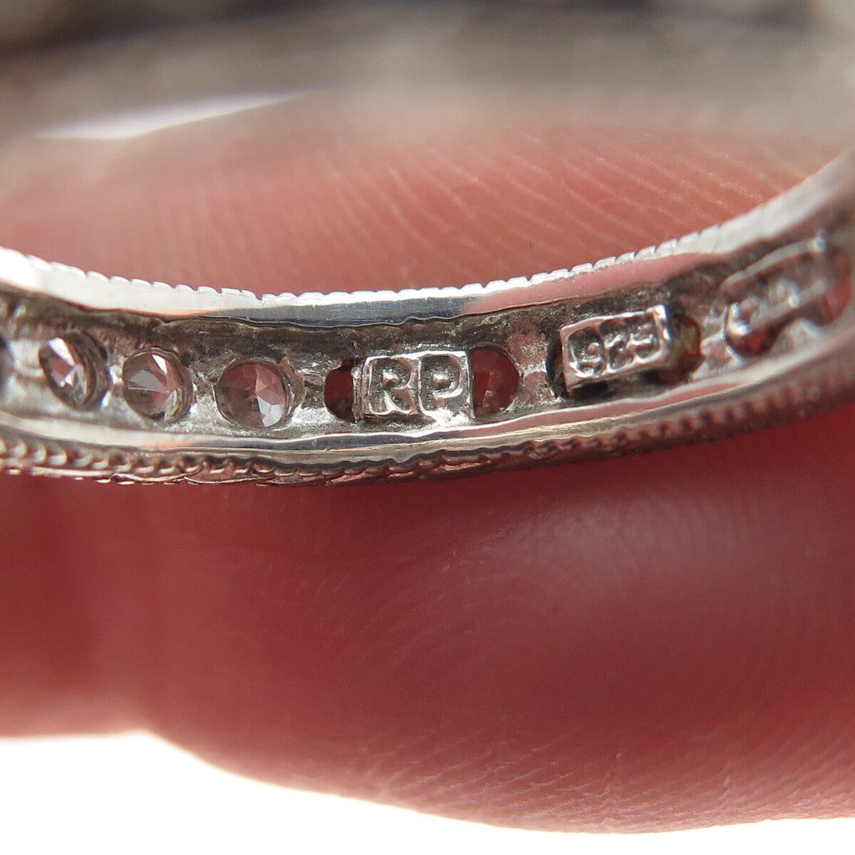 925 Sterling Silver Round-Cut Shaped C Z All Around Eternity Band Ring Size 6