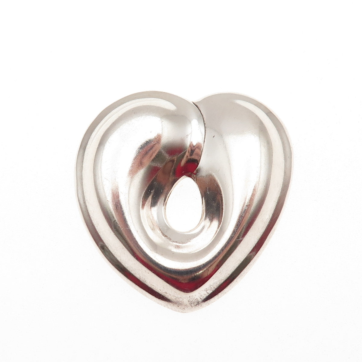 Robert Lee Morris 925 Sterling Silver Vintage Modernist Heart Pin Brooch