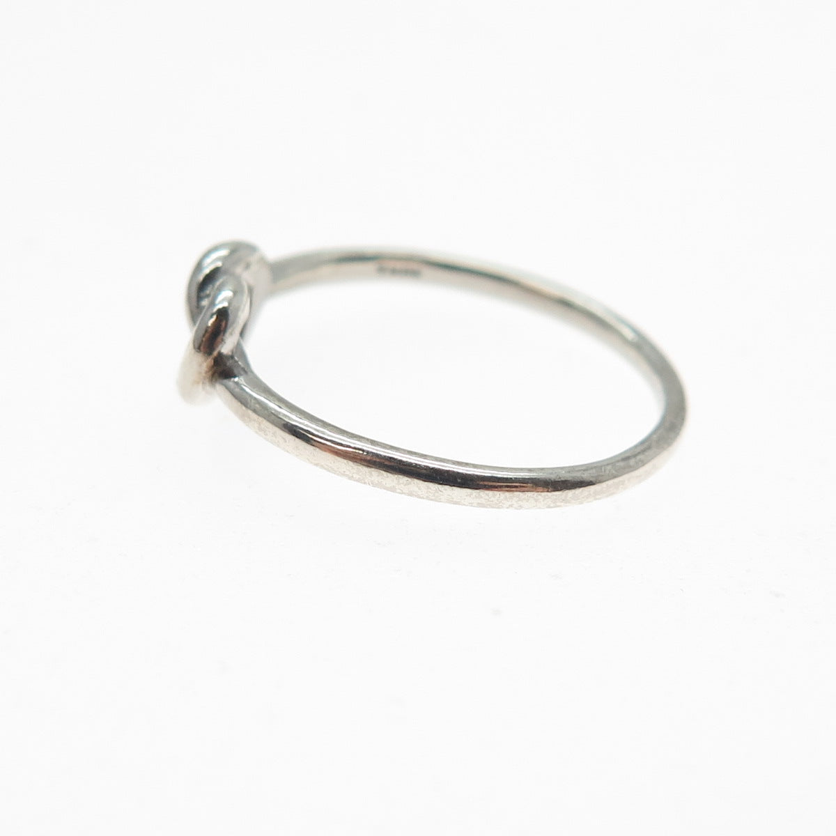 925 Sterling Silver Vintage Heart Love Knot Ring Size 6