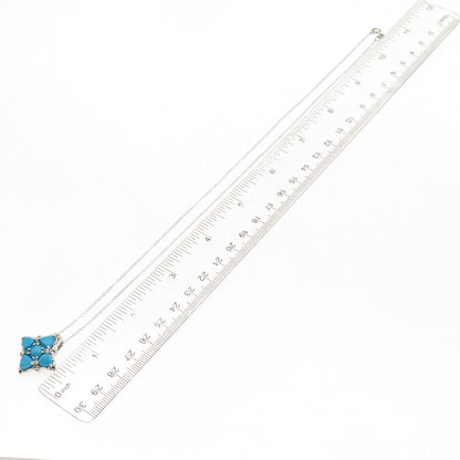 Chuck Clemency 925 Sterling Silver Real Turquoise Apatite Chain Necklace 20"