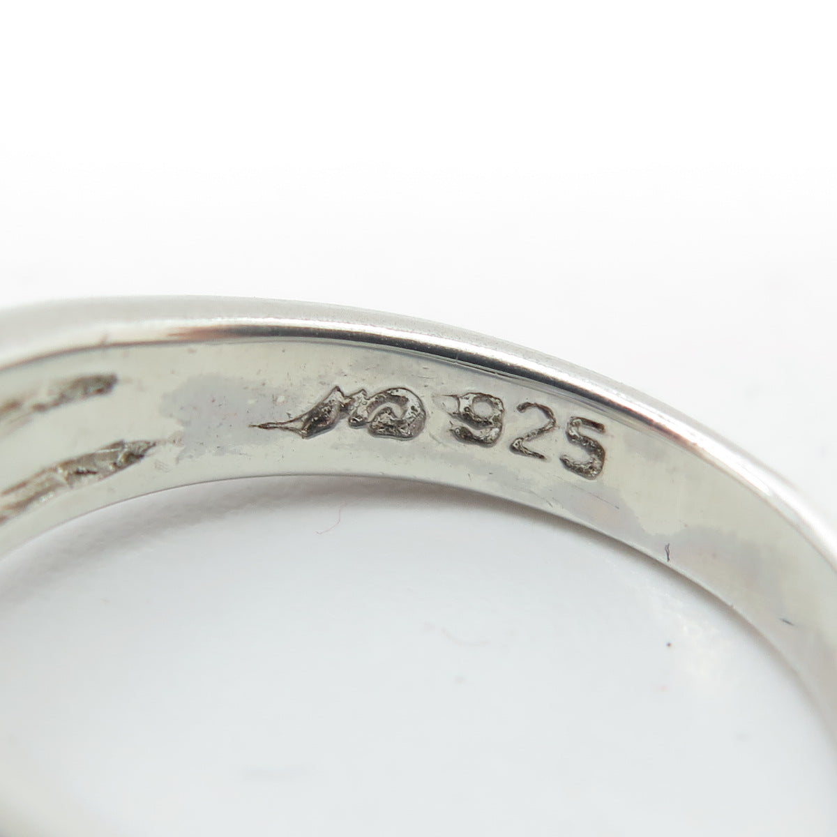 925 Sterling Silver Purple & Pink C Z Heart Ring Size 6.75