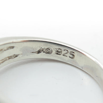 925 Sterling Silver Purple & Pink C Z Heart Ring Size 6.75