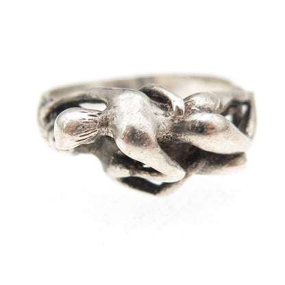 925 Sterling Silver Vintage Erotic Scene Oxidized Ring Size 10.5