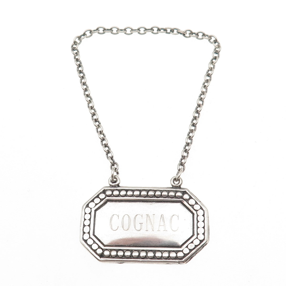 Tiffany & Co. Makers 925 Sterling Silver Antique Art Deco Cognac Bottle Tag