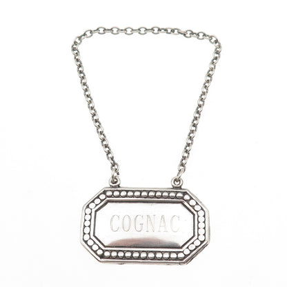 Tiffany & Co. Makers 925 Sterling Silver Antique Art Deco Cognac Bottle Tag