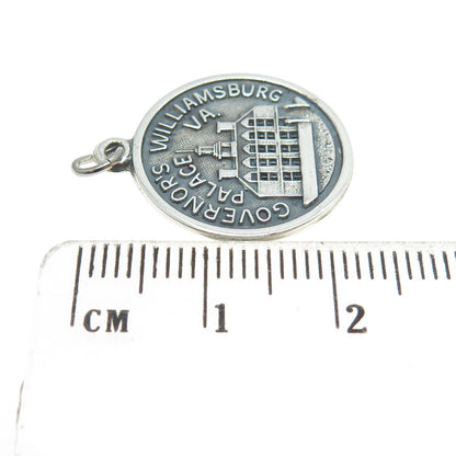 COLEMAN CO. 925 Sterling Silver Vintage Governor's Place Williamsburg VA Pendant