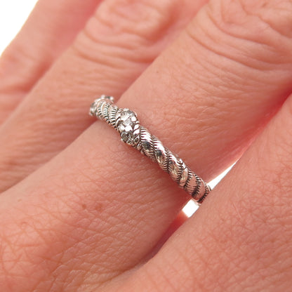 Judith Ripka 925 Sterling Silver Round-Cut C Z Twisted Rope Band Ring Size 7