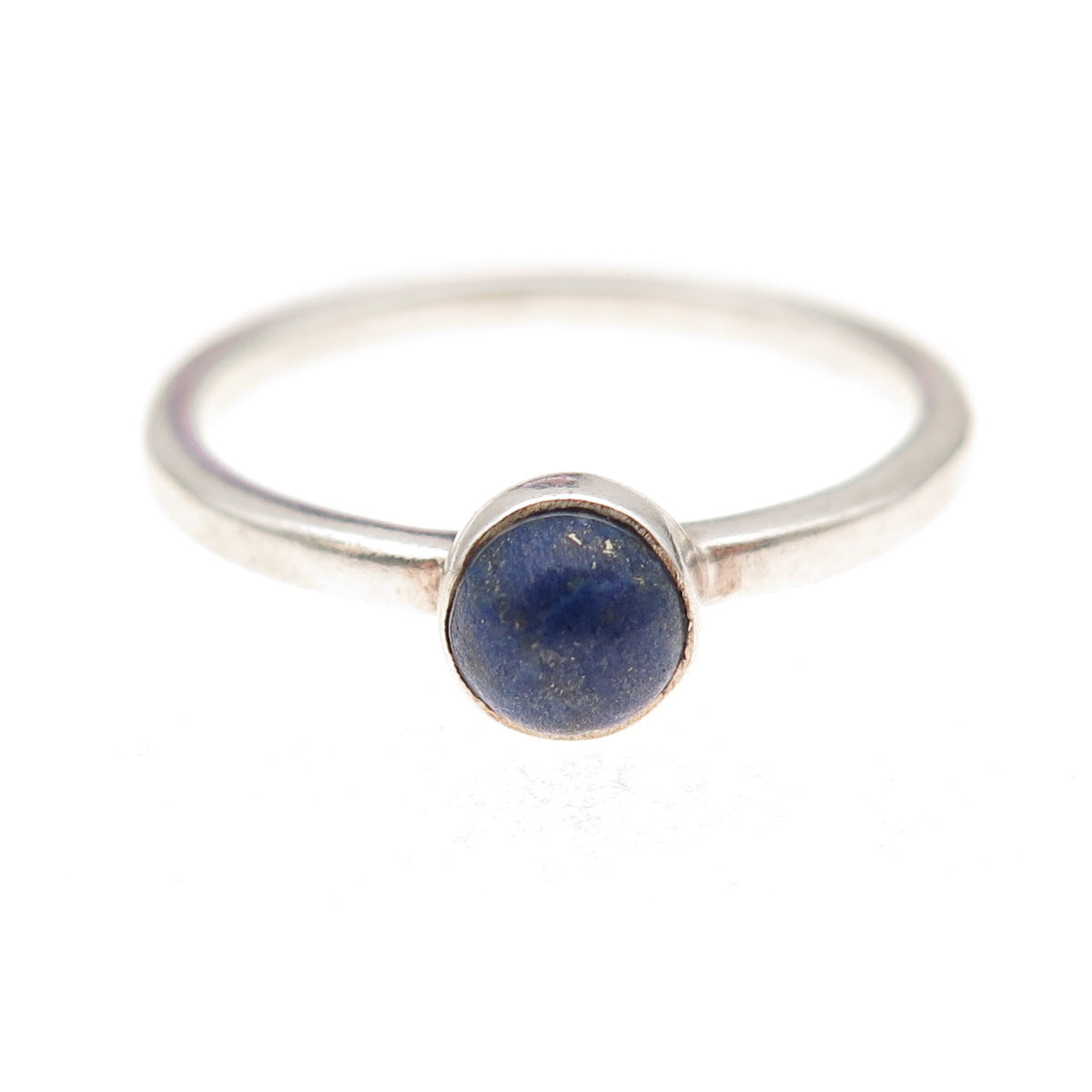 925 Sterling Silver Vintage Real Lapis Oxidized Ring Size 8.25
