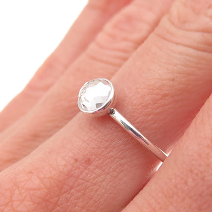 Pandora 925 Sterling Silver Clear Crystal April Birthstone Droplet Ring Size 7