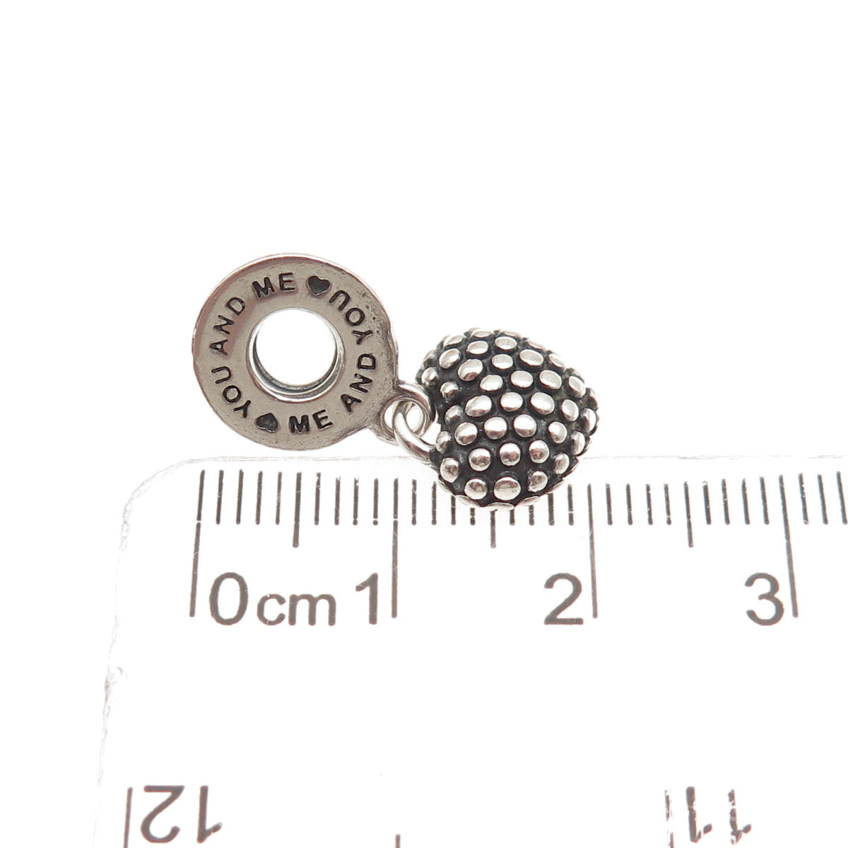 PANDORA Sterling Silver Enamel You & Me Piece of My Heart Mother Dangle Charm