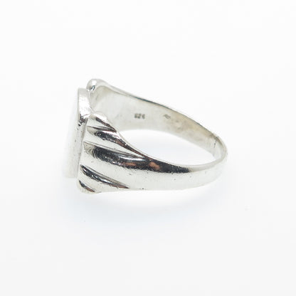 925 Sterling Silver Vintage Engraved ARB Monogram Signet Ring Size 11.5