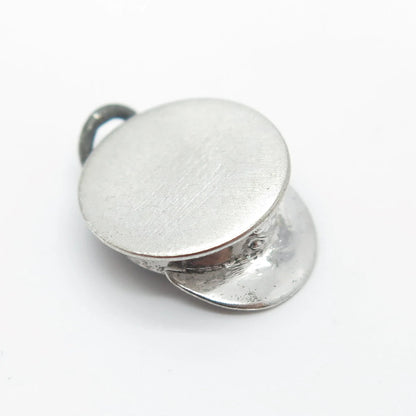 925 Sterling Silver Vintage Cap 3D Charm Pendant
