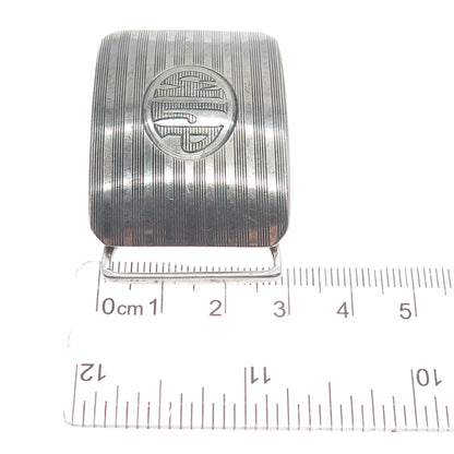 WILLIAM B. KERR 925 Sterling Antique Art Deco WLP Initial Oxidized Belt Buckle