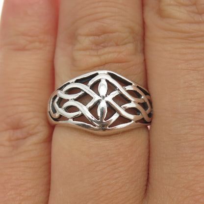 925 Sterling Silver Vintage Celtic Knot Ring Size 5.75