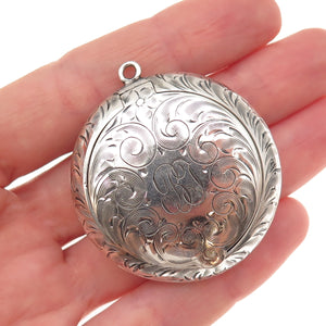 Unger Bros 925 Sterling Silver Antique Art Deco Chatelaine Powder / Pill Box