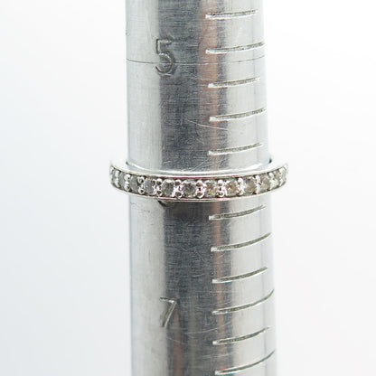 925 Sterling Silver Round-Cut C Z "Endless Love" All Around Eternity Ring Size 6