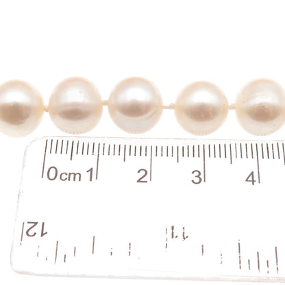 925 Sterling Silver Vintage Real Baroque Pearl Beaded Necklace 18"