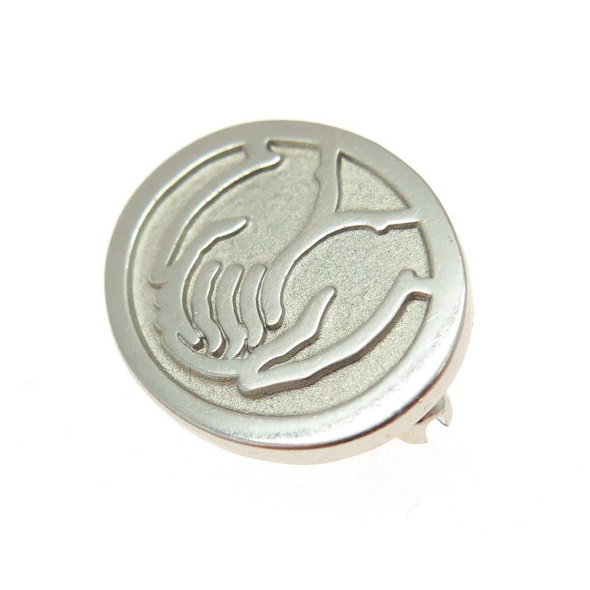 925 Sterling Silver Vintage Enamel Allstate Insurance Logo Pin Brooch