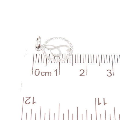 925 Sterling Silver Vintage Diamond-Cut Letter S Initial Mini Charm Pendant