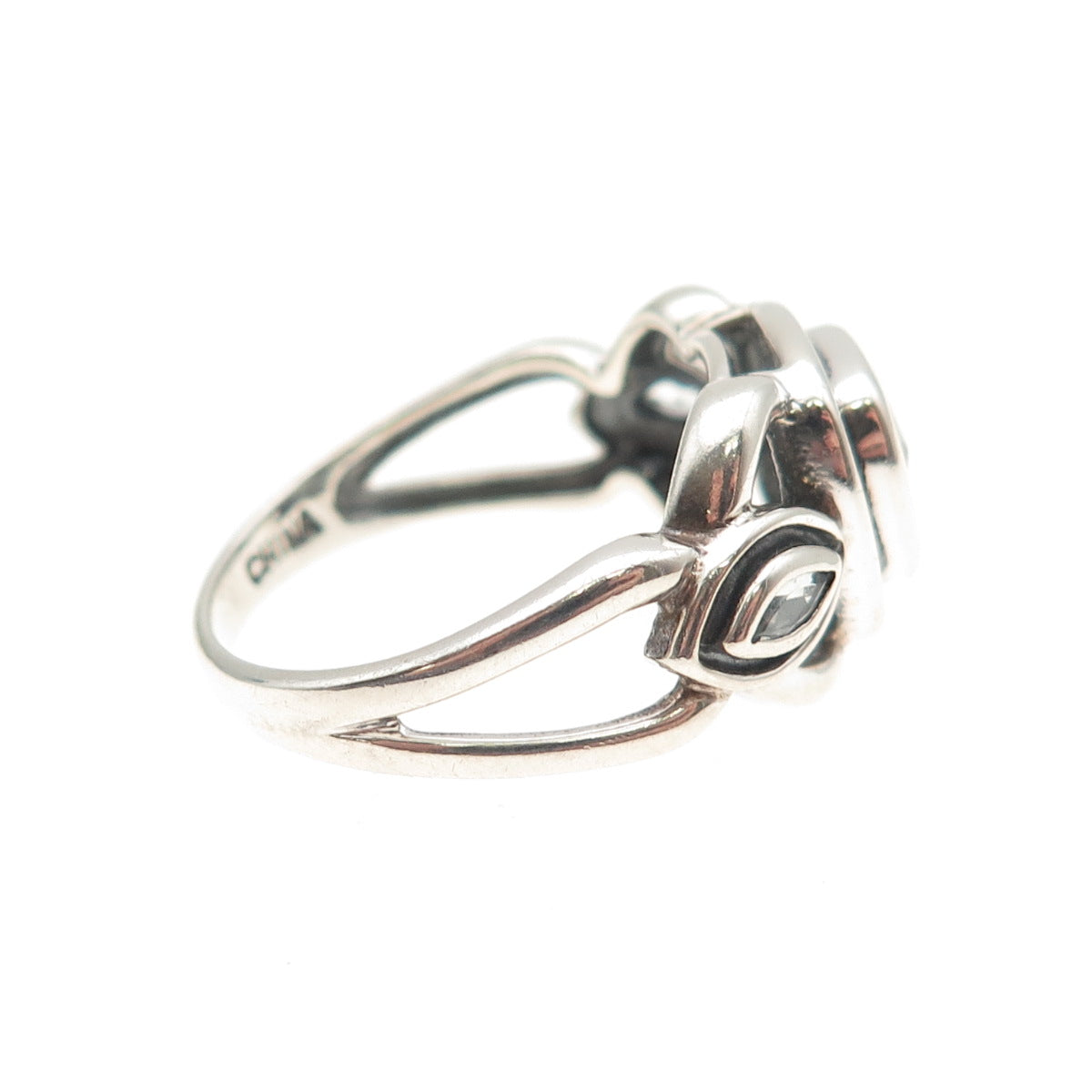 ROSS SIMONS 925 Sterling Silver Vintage Real Blue Topaz Oxidized Ring Size 8