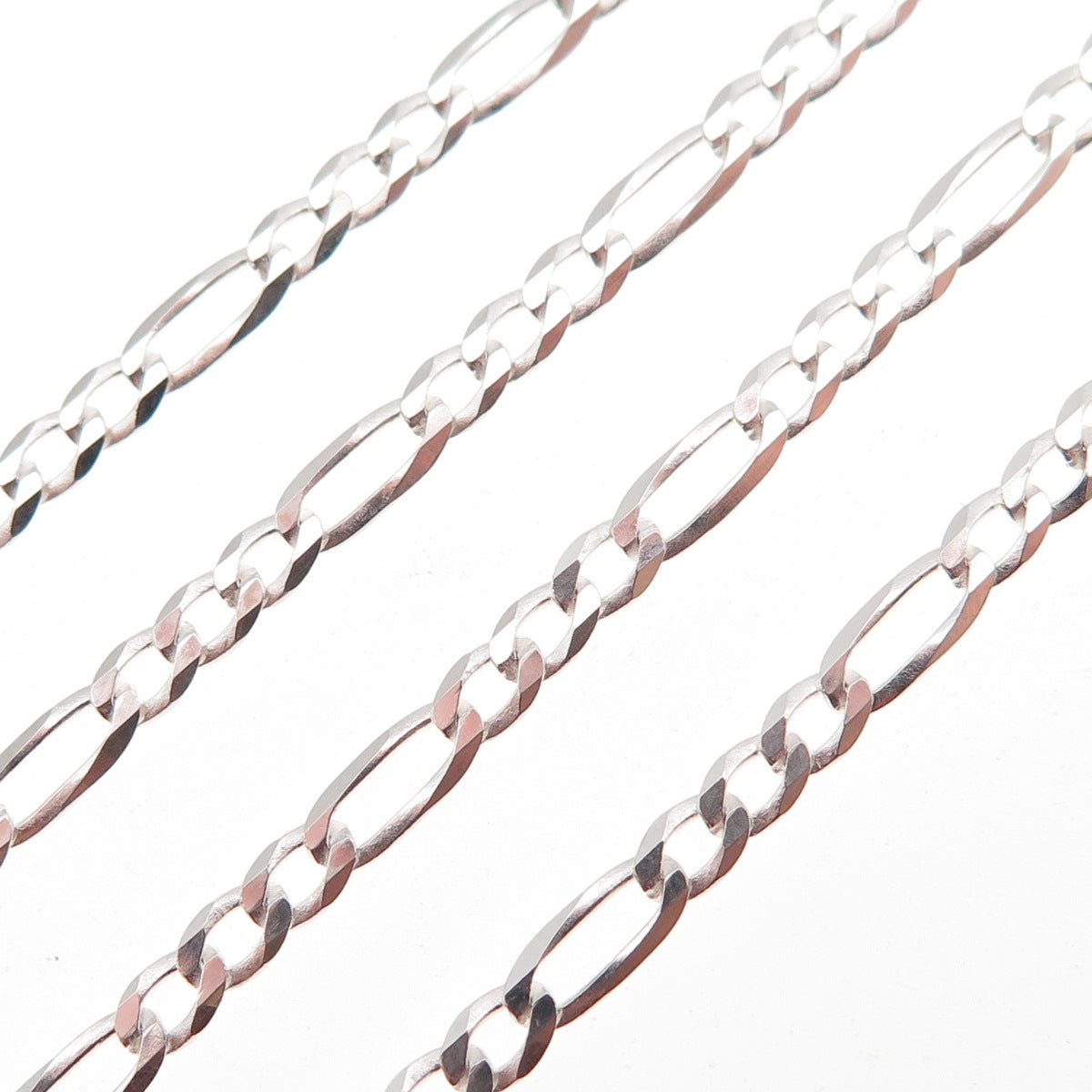 P. Lux 925 Sterling Silver Italy Figaro Chain Necklace 18"