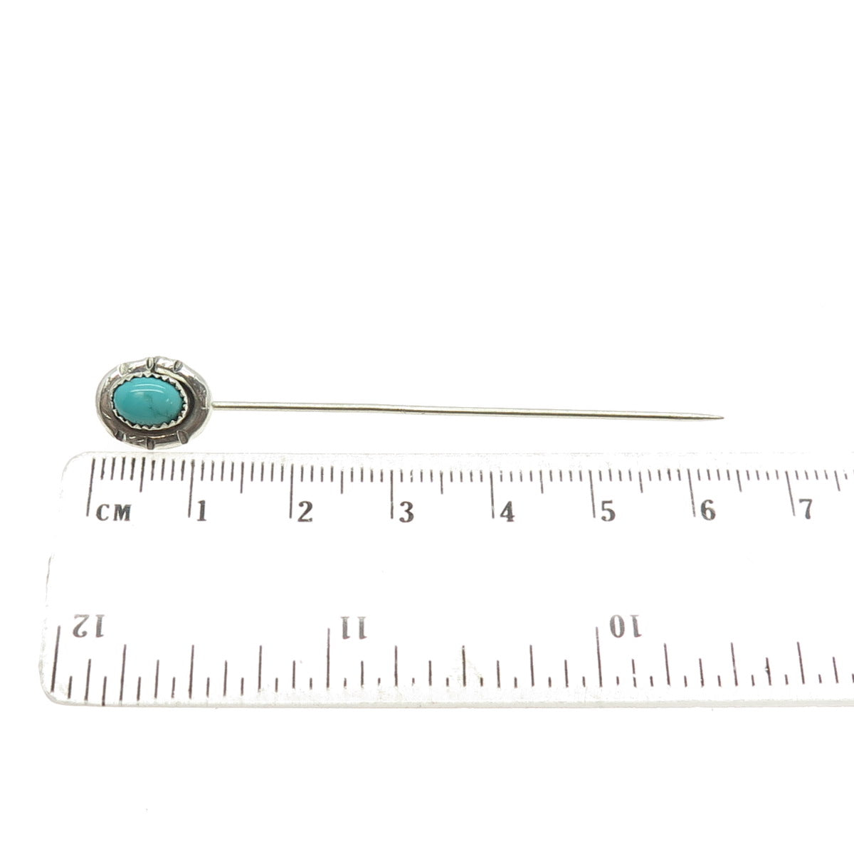 ANITA WHITEGOAT NAVAJO Old Pawn Sterling Silver Turquoise Snake Eye Lapel Pin