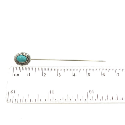 ANITA WHITEGOAT NAVAJO Old Pawn Sterling Silver Turquoise Snake Eye Lapel Pin