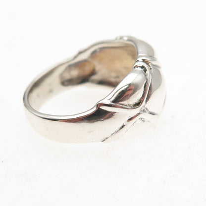 925 Sterling Silver Vintage Modernist Diamond-Shape Oxidized Ring Size 6
