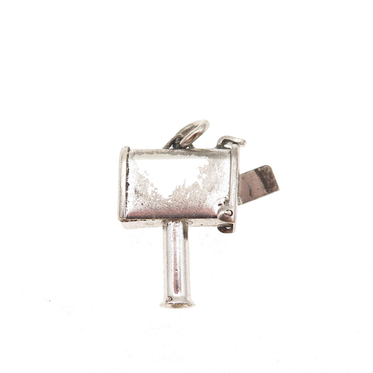 925 Sterling Silver Antique Art Deco Mailbox 3D Mini Open Charm Pendant